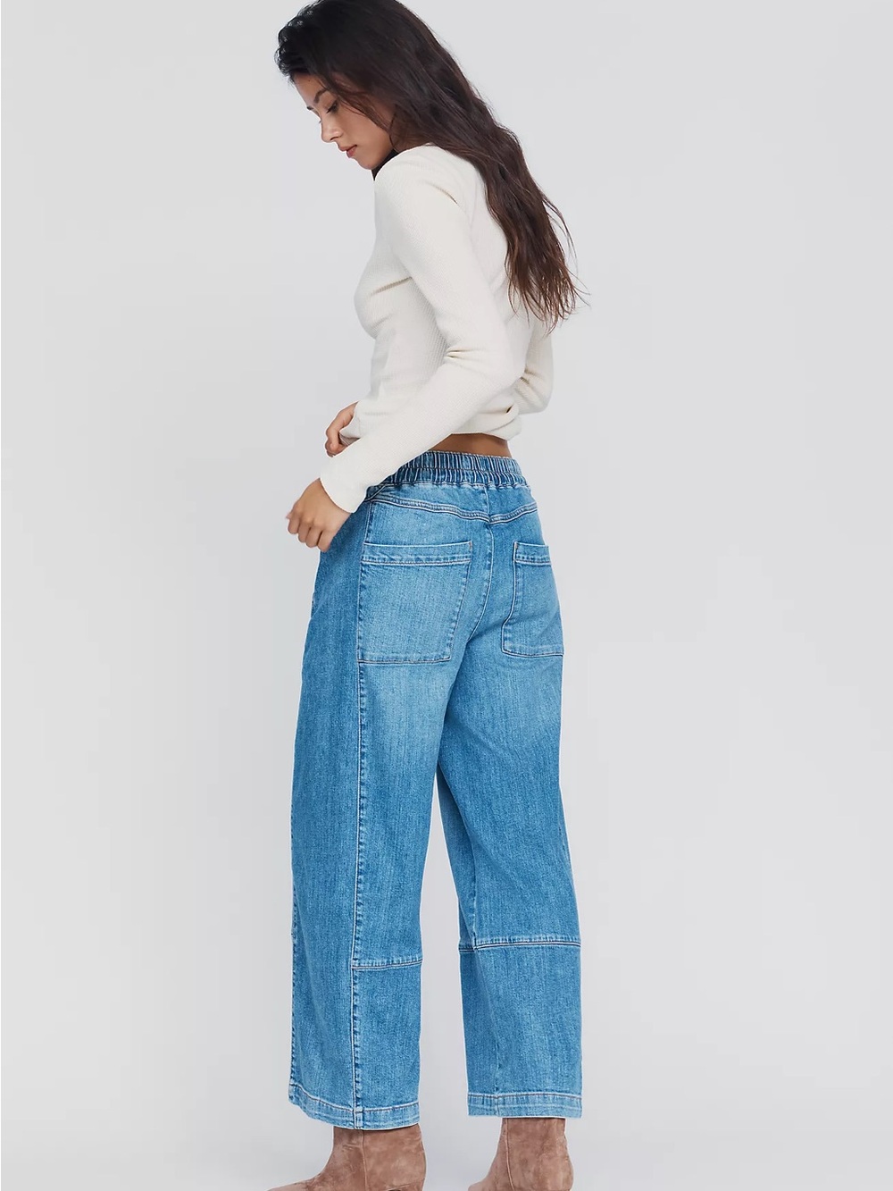 Pilcro Anthropologie Izzie Relaxed Pull-On Barrel Jeans Size S - Picture 9 of 10